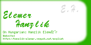 elemer hanzlik business card